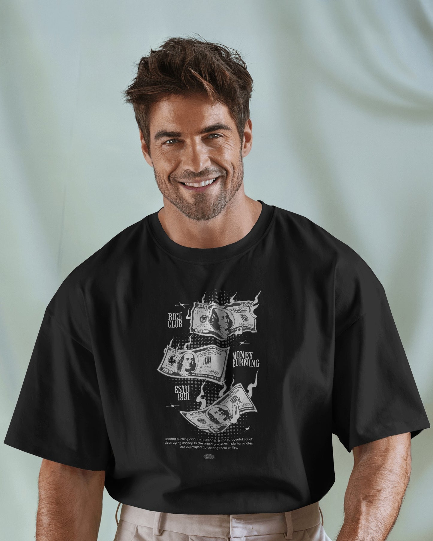 Money Burning Oversized Tee